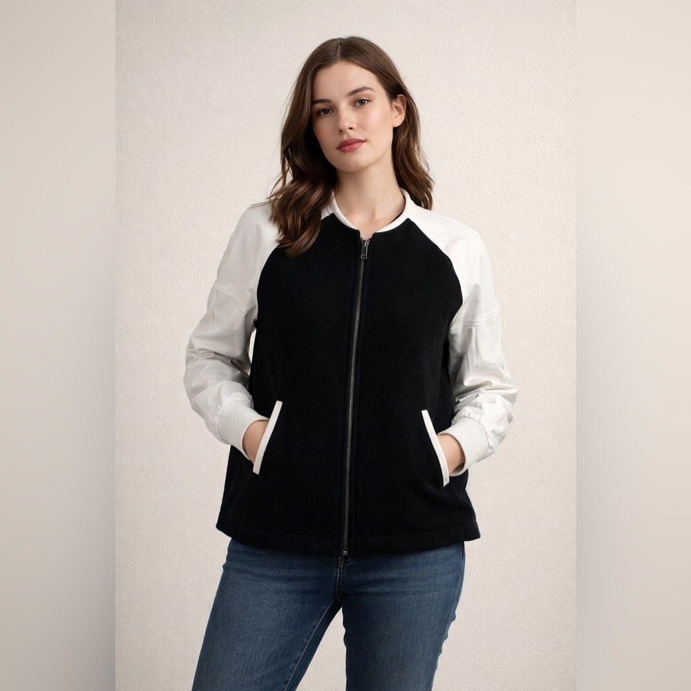Banana Republic Black & White Varsity Jacket